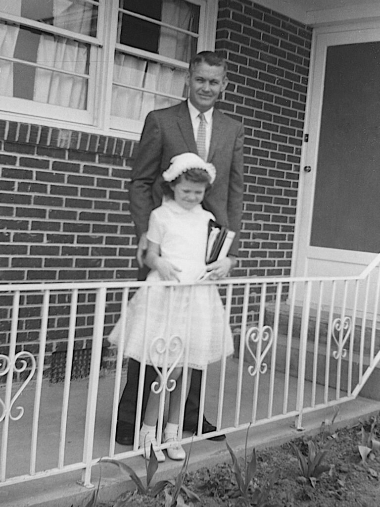 Milton Aldridge and daughter Rosemary, 1959, at their home in Decatur.