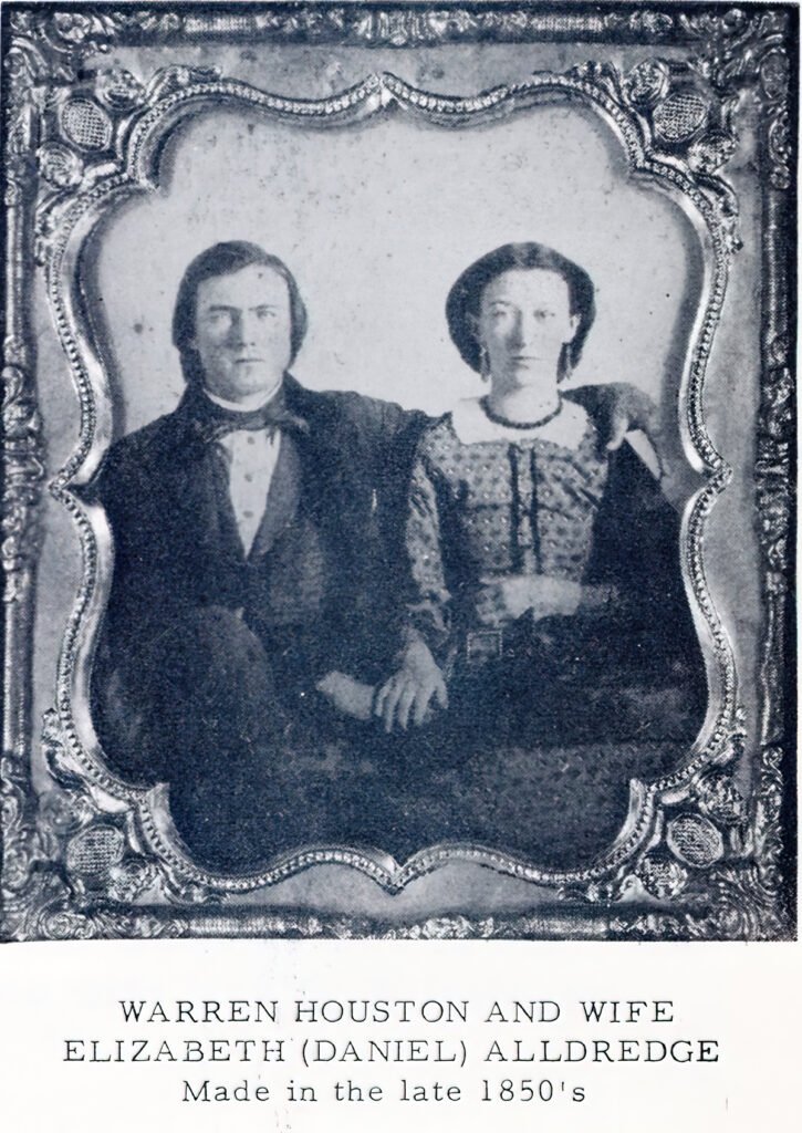 Photocopy of original framed photograph of Warren Houston Alldredge and Elizabeth (Daniel) Alldredge, as appeared in Aldridge-Alldredge.