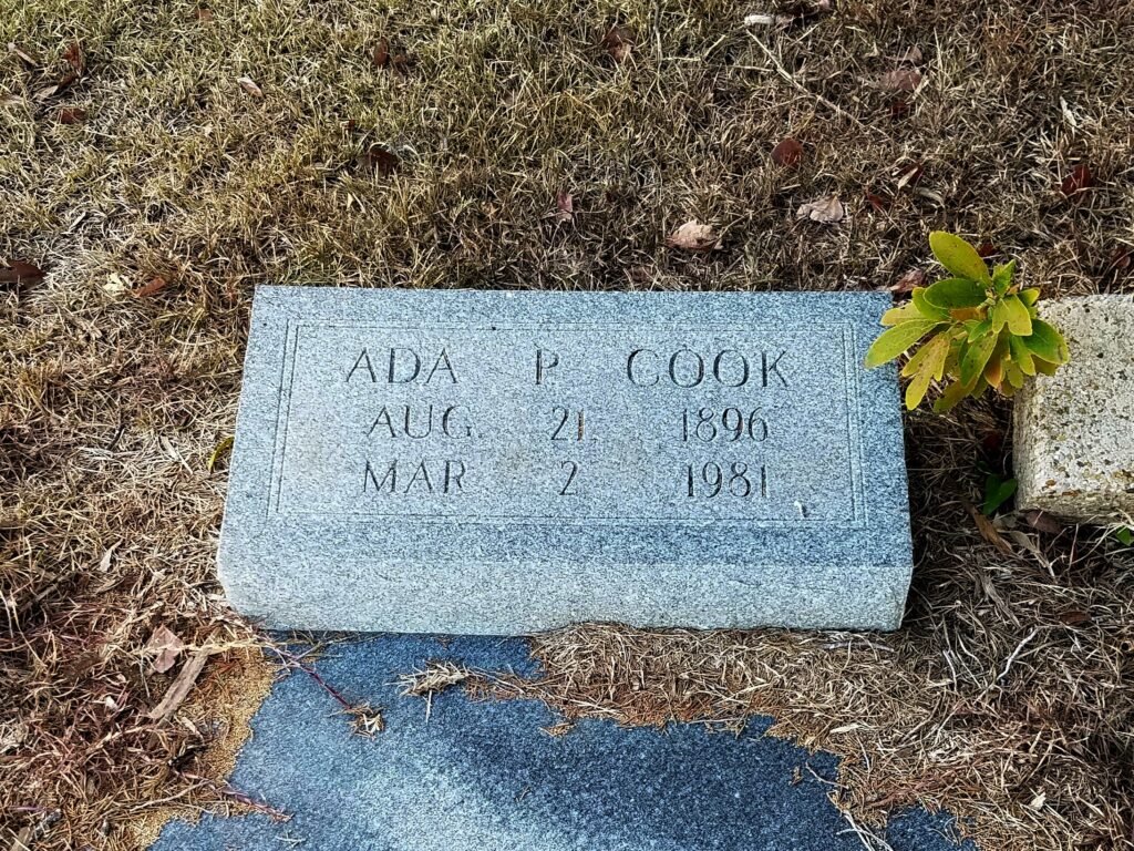 Ada P. Cook headstone, Liberty Cemetery.